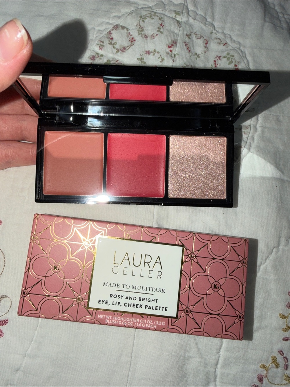 Laura Geller Blush & Highlight Trio — Peach, Coral, Shimmer